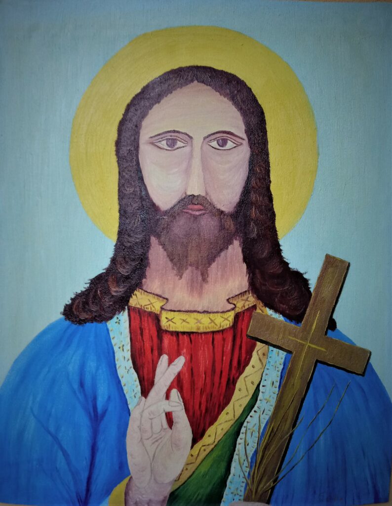 Huile sur toile portrait Jesus 